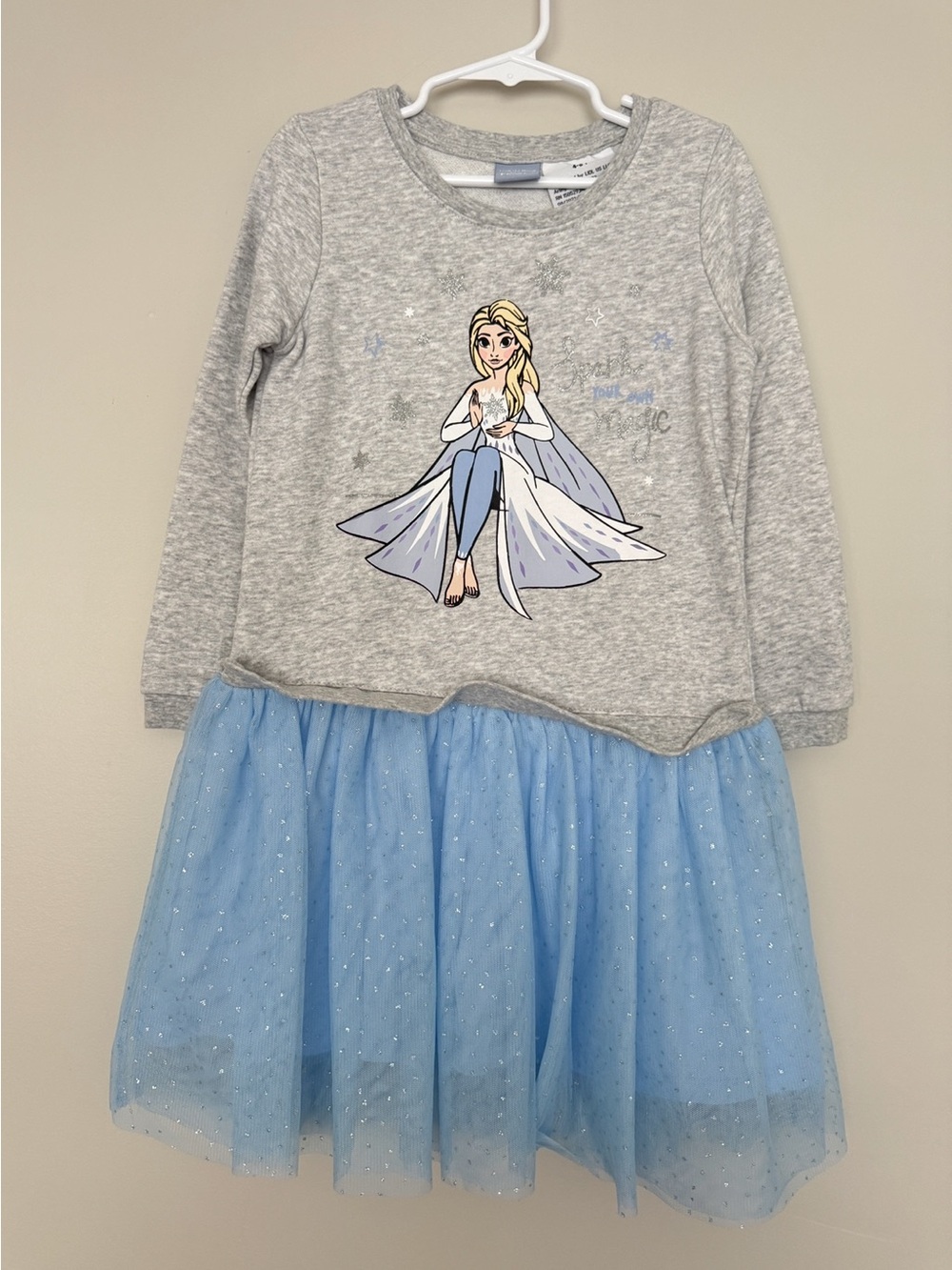 Disney Grey Top with Blue Tulle Princess Dress